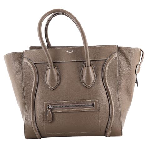 celine luggage handbag grainy leather mini p|celine luggage bag size comparison.